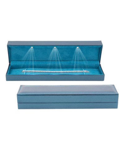 Astuccio con luce serie Modena ottanio 24X6X3,5cm bracciale
