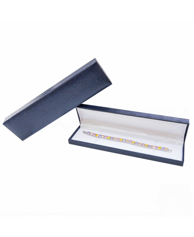 Astuccio Per Gioielli Serie ROMA 217x56x22mm Bracciale Blu