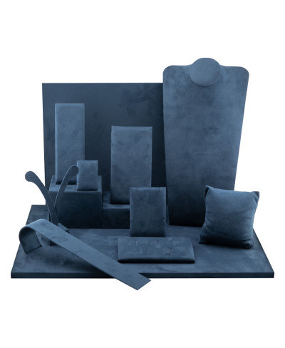 Vetrina Per Gioielleria Serie SIENA A Base 300x400mm 13 pezzi Suede Blu