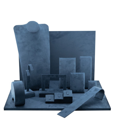 Vetrina Per Gioielleria Serie SIENA B Base 300x400mm 14 pezzi Suede Blu