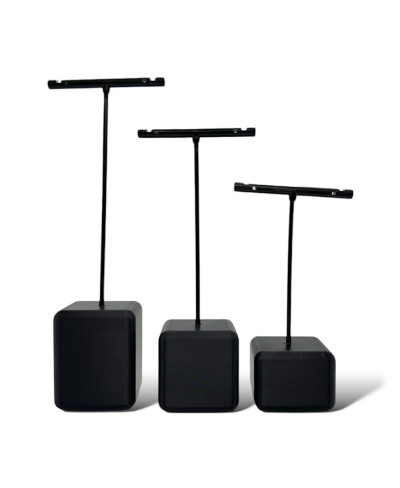 Espositore Per Orecchini Serie LAB Di Metallo E Plastica H 165mm 140mm 110mm 3 pezzi Nero