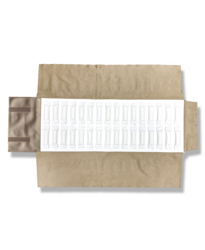 Rotolo Porta Gioielli Serie AURA 83x25cm Anelli 1 pezzo Bronzo + Bianco