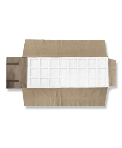 Rotolo Porta Gioielli Serie AURA 83x25cm Riquadri Grandi 6.4x6,4cm 1 pezzo Bronzo + Bianco