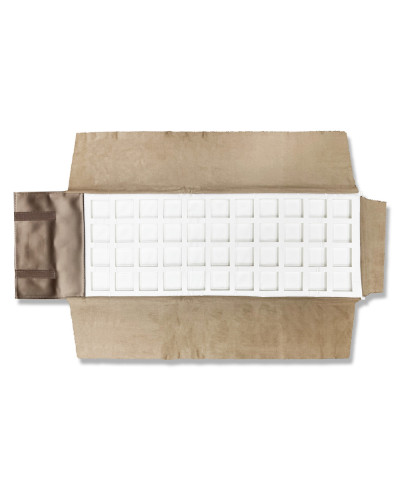 Rotolo Porta Gioielli Serie AURA 83x25cm Riquadri Piccoli 4.5x4.5cm 1 pezzo Bronzo + Bianco