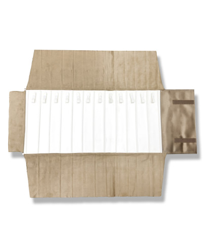 Rotolo Porta Gioielli Serie AURA 83x30cm Collane 1 pezzo Bronzo + Bianco