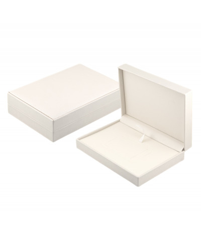 Astuccio Per Gioielli Serie ANVERSA 110x160x40mm Porta Blister Similpelle Fibra Bianco