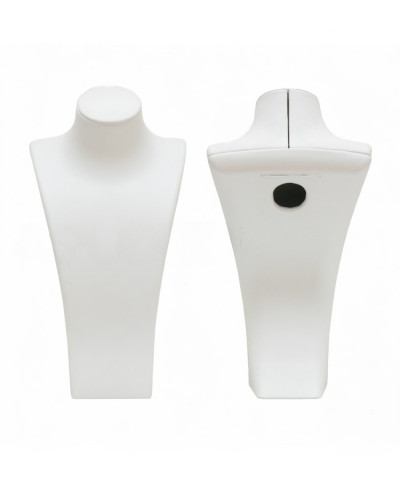 Espositore Per Collane Collo Busto Di Similpelle Fibra LUXURY Altezza 27cm Bianco Perla