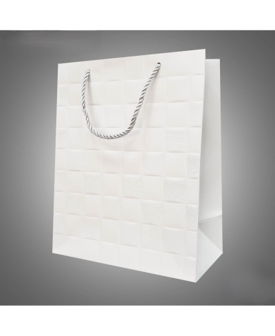 Busta Shopper Di Carta Serie LONDRA 21x26x11cm Bianco