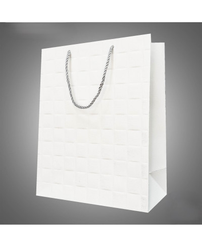 Busta Shopper Di Carta Serie LONDRA 26x32x12cm Bianco
